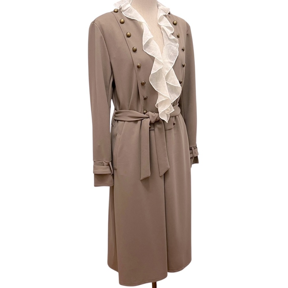 Napoleon Style Taupe Coat Topper Duster Size Small